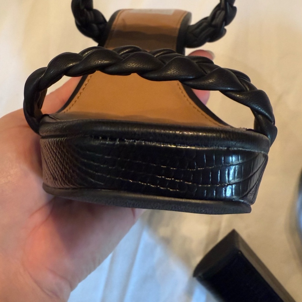 Dolce Vita Black Peggy Braided Sandal Heels - Picture 7 of 10